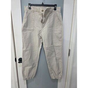 Eddie Bauer Women's Khaki Jogger Pants Size 10 Casual Travel Utility Tapered